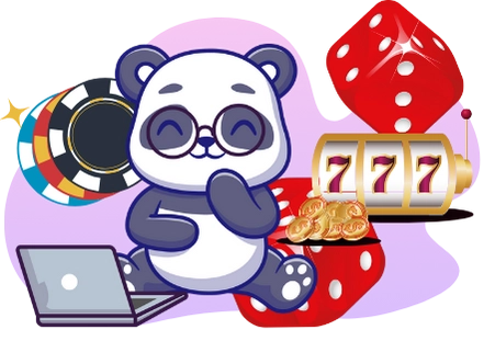 Ein Panda mit Mütze und Handy neben einem „JETZT ANMELDEN!“-Button fordert zur Registrierung auf.