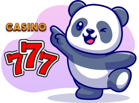 Ein süßer Panda zeigt auf das Wort