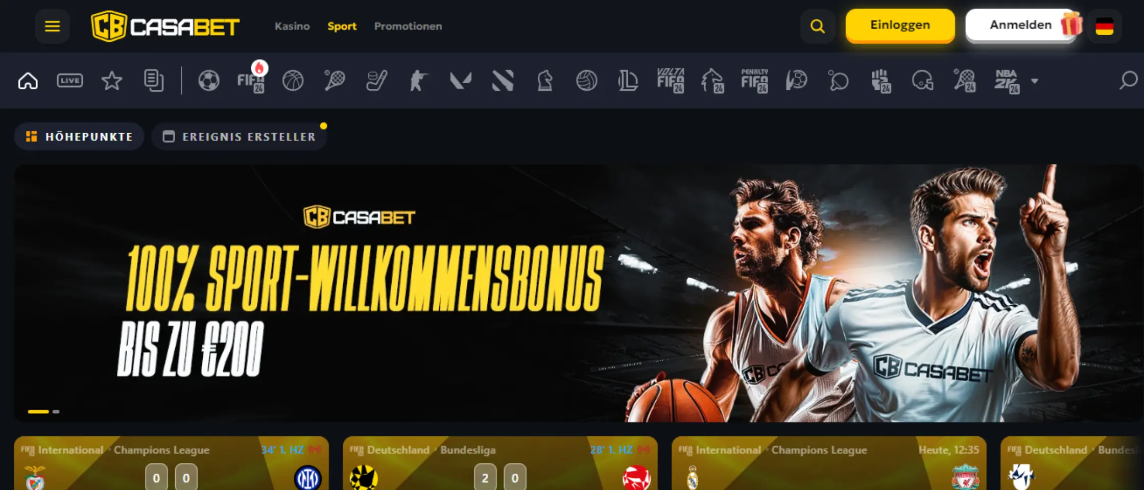 Sportwetten bei Casabet