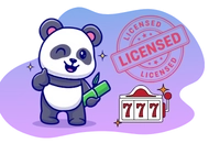 Panda mit Bambus, Spielautomat und