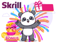 Panda with skrill text and fireworks