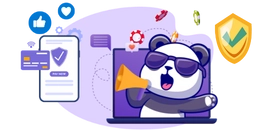 Panda with a megaphone