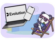 Panda with sunglasses laying back
