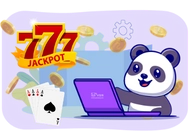 Panda on a computer with