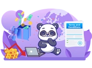 Panda surfs on the internet