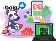 Panda flies on a rocket and there is bunch of chips, coins, a laptop and a phone screen.