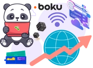 Panda on laptop with world and internet icon.