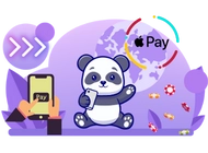 Panda uses a phone and apple pay logo on top