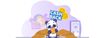 Panda with a pile of gold coins