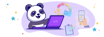 Panda surfing on internet