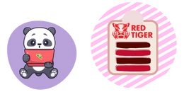 Panda searcing for red tiger game provider on laptop