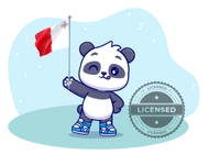 Panda with a Malta flag and