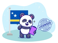 Panda with a Curacao flag and
