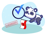 Panda with a Gibraltar flag and