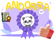 Cute panda with a certificate and thumbs up, with