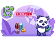 Panda with poker chips and