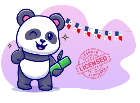 A cute panda holding a bamboo stick with a