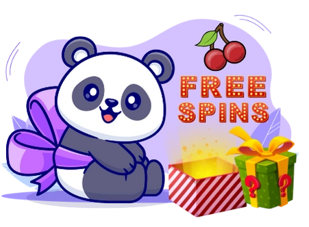 Cute panda cartoon character opening a gift box with