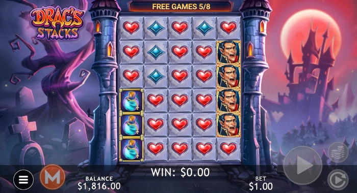 A slot machine screen from