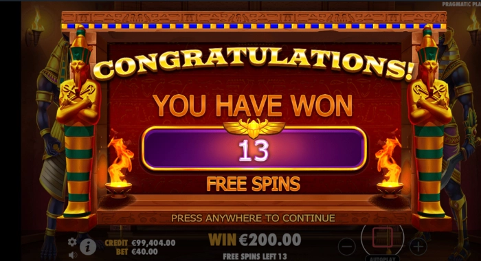 A screenshot of the Fortune of Giza slot game by Pragmatic Play, showing a