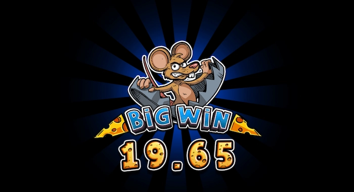 A cartoon mouse with a determined expression sits atop a cracked egg in a logo that reads