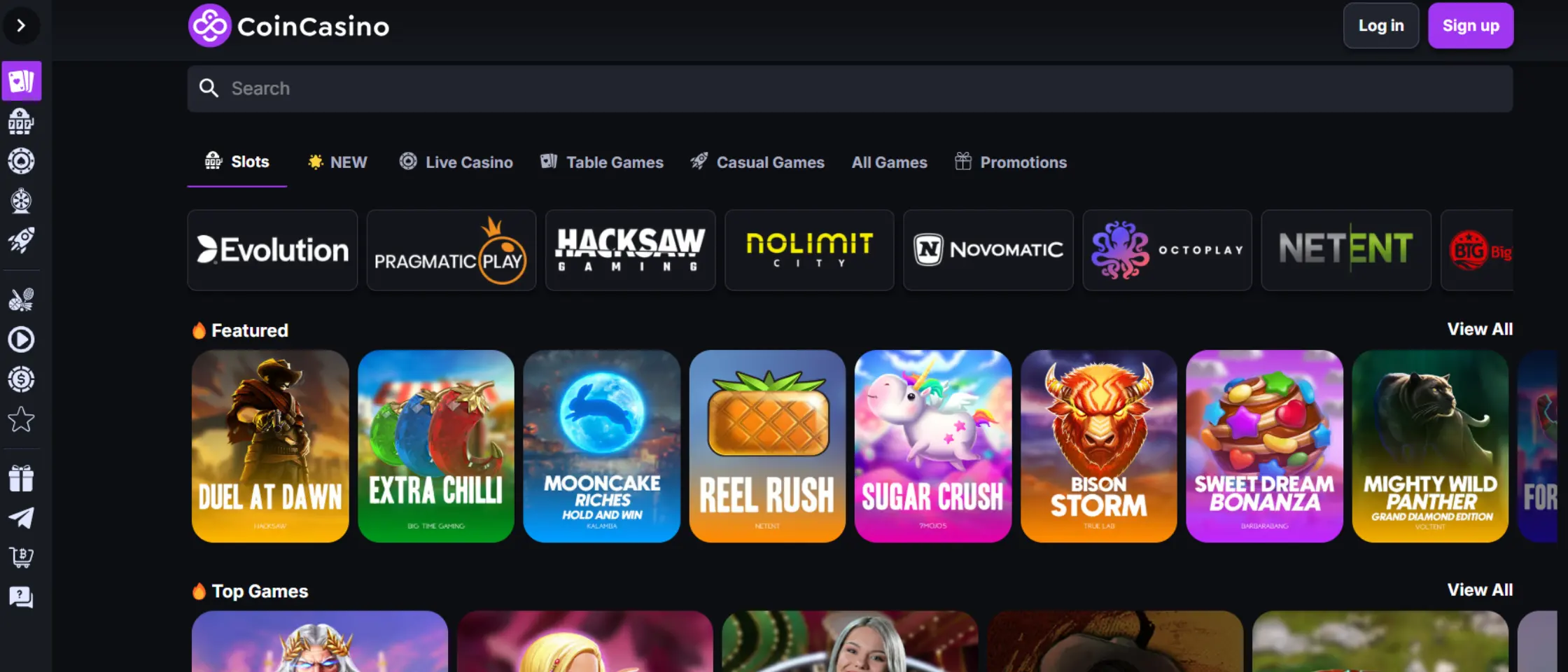 CoinCasino Mobile UX