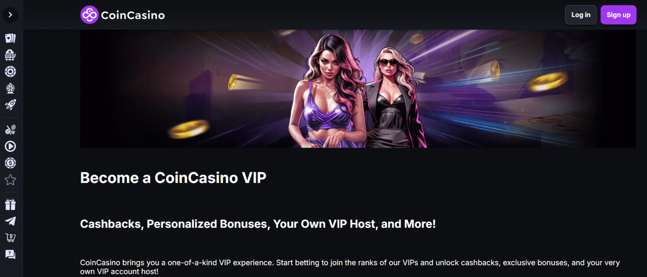 CoinCasino VIP section