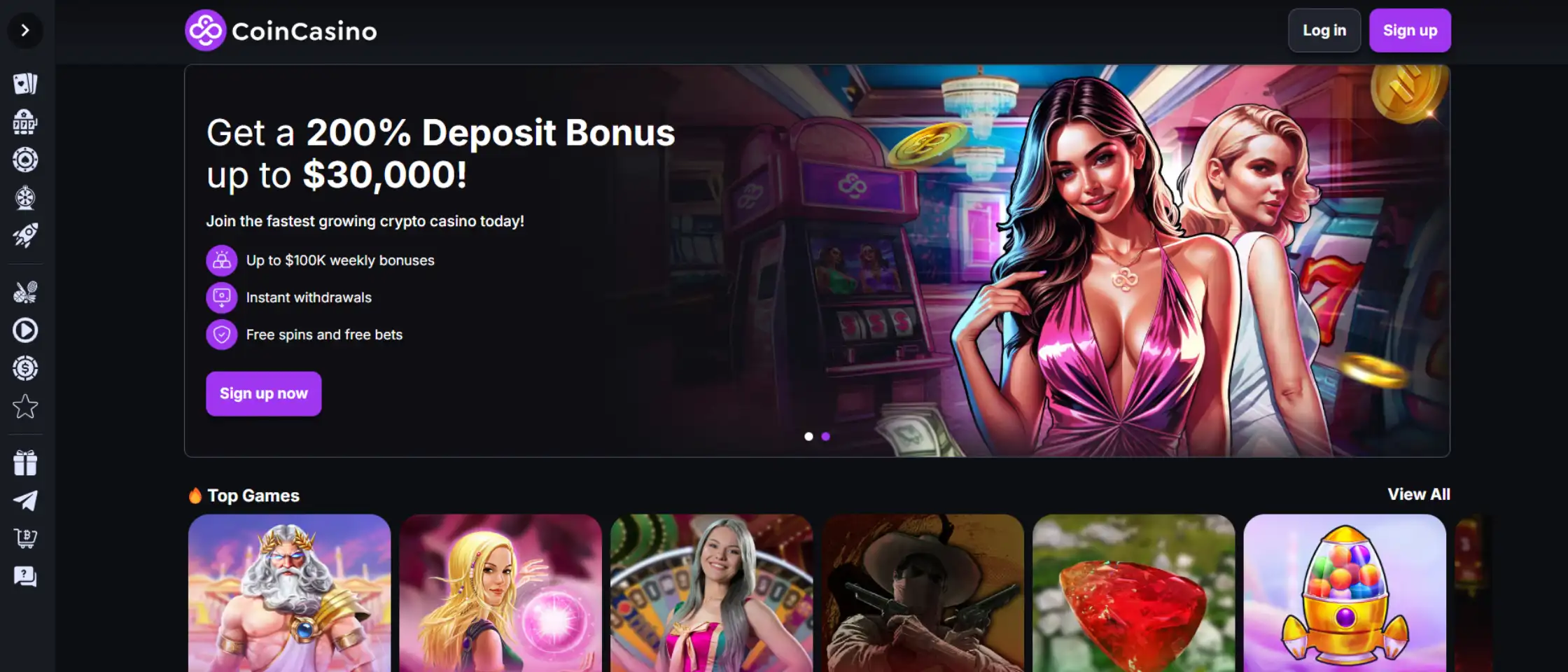 CoinCasino homepage