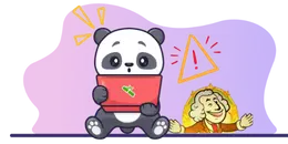 A cartoon panda holding a laptop with an alert and a surprised George Washington peeking in.