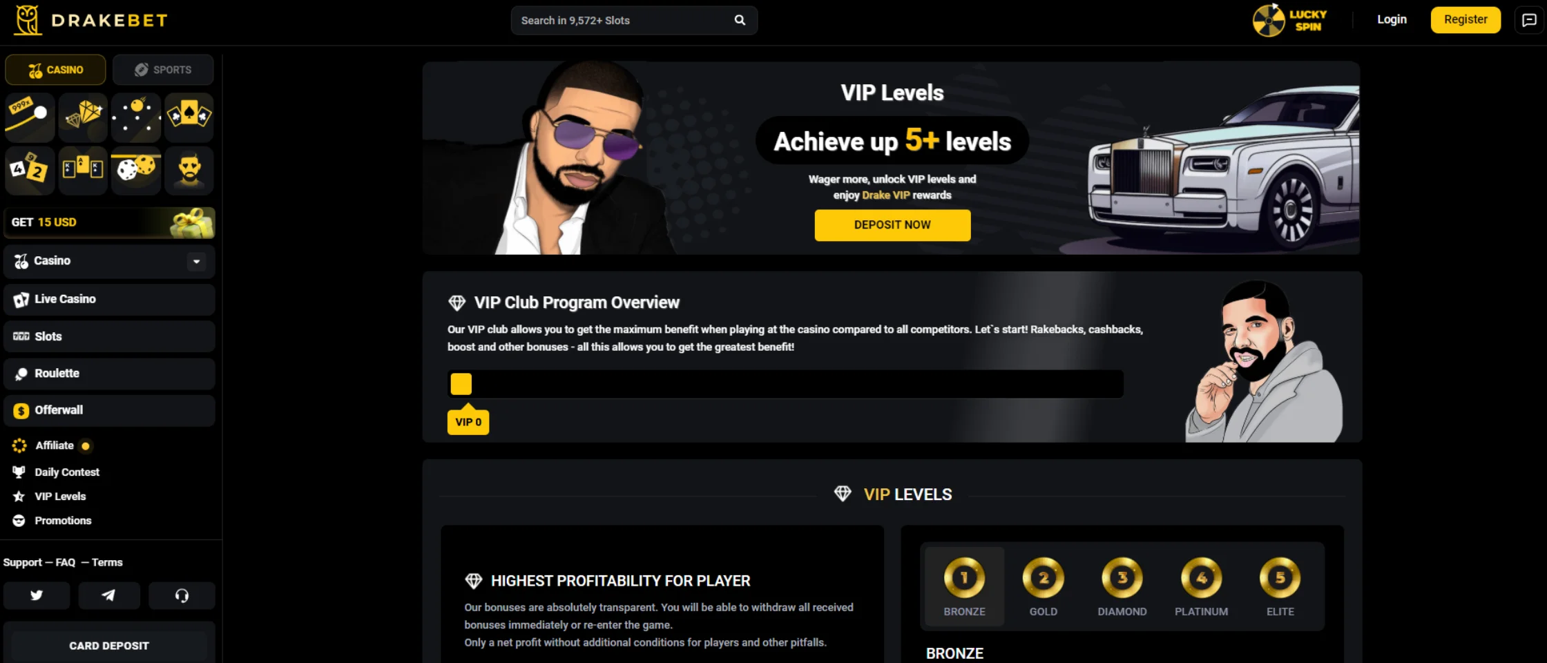 drakebet vip section