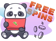 A panda looks excited about