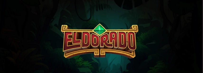 The image features the word "EL DORADO" in a stylized, golden font with a small green gem above it, set against a dark background with faint jungle-like details.