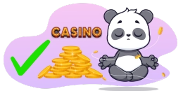 Panda sitting and choosing a casino