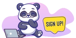 Panda signing up and grabbing bonus