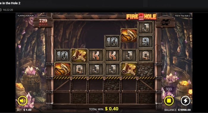 Fire in the Hole Slot 2 Paytable