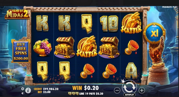 Hand of Midas Slot Scatters and Winnings