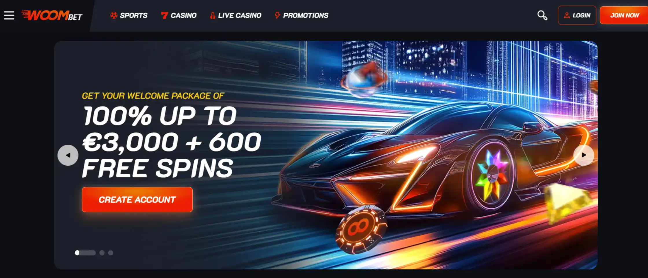Woombet homepage